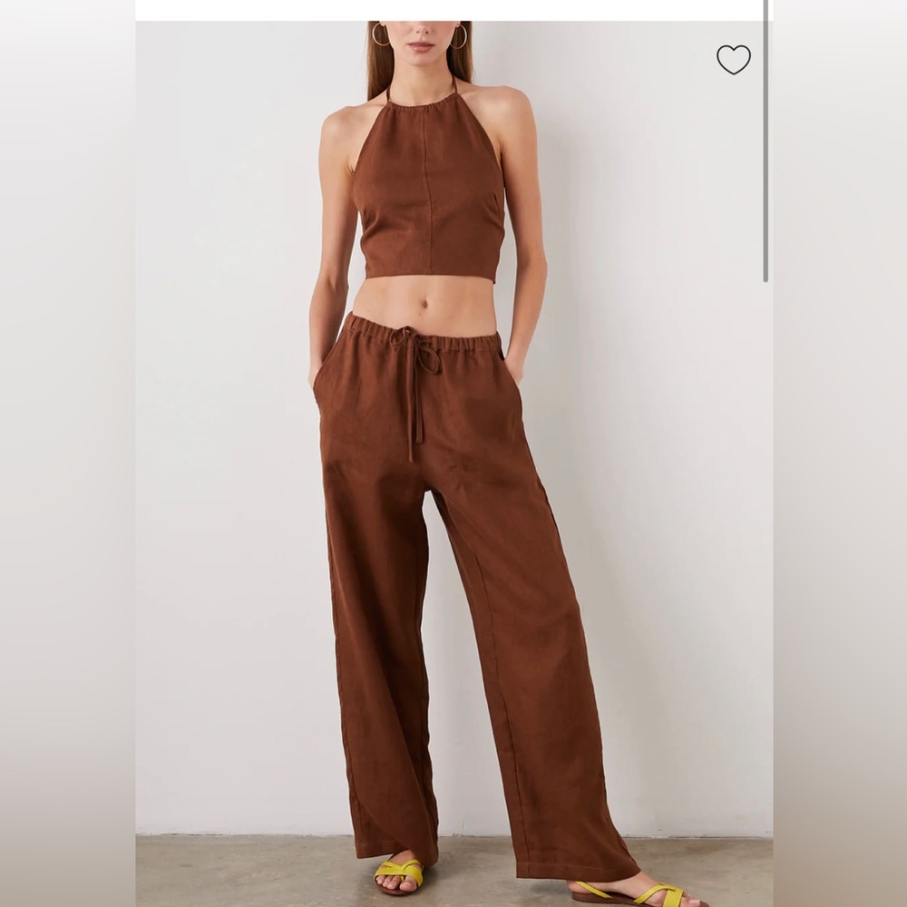 Rail’s Brown linen set. KYRA TOP AND EMMIE PANTS.